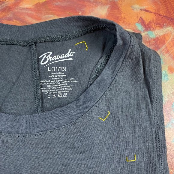 Bravado Juniors L (11/13) The Rolling Stones Graphic Band Tank Top Rounded Hems - Picture 10 of 11